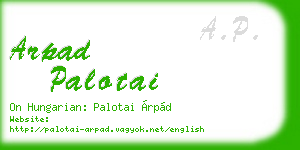 arpad palotai business card